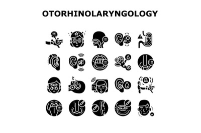 Otorhinolaryngology Treatment Icons Set Vector