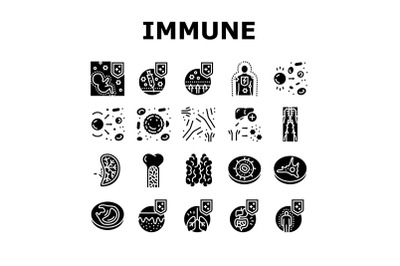 Immune System Disease And Treat Icons Set Vector