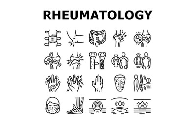 Rheumatology Disease Problem Icons Set Vector