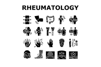 Rheumatology Disease Problem Icons Set Vector