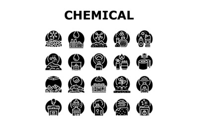 Chemical Industry Production Icons Set Vector