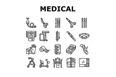 Medical Instrument And Equipment Icons Set Vector