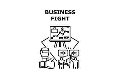 Business Fight Vector Concept Black Illustration