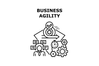 Business Agility Vector Concept Black Illustration