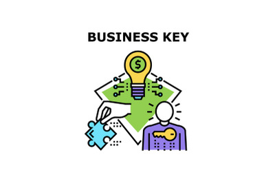 Business Key Vector Concept Color Illustration