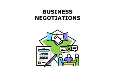 Business Negotiations Concept Color Illustration