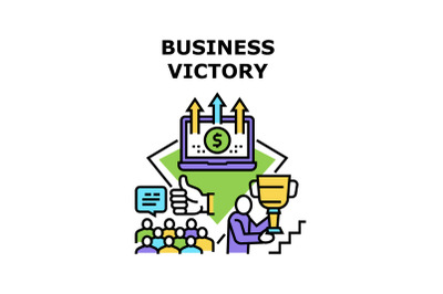 Business Victory Vector Concept Color Illustration