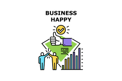 Business Happy Vector Concept Color Illustration