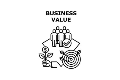 Business Value Vector Concept Black Illustration