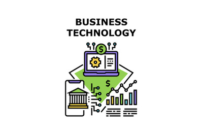 Business Technology Concept Color Illustration