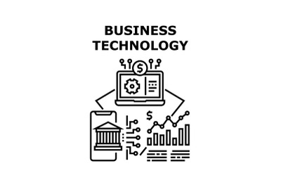 Business Technology Concept Black Illustration