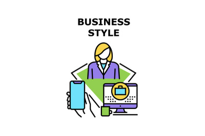 Business Style Vector Concept Color Illustration