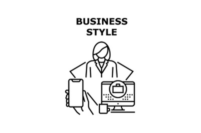 Business Style Vector Concept Black Illustration