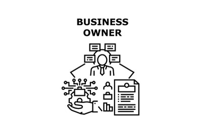 Business Owner Vector Concept Black Illustration