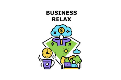 Business Relax Vector Concept Color Illustration