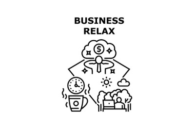 Business Relax Vector Concept Black Illustration