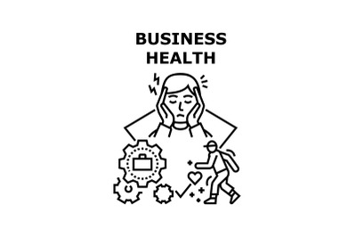 Business Health Vector Concept Black Illustration