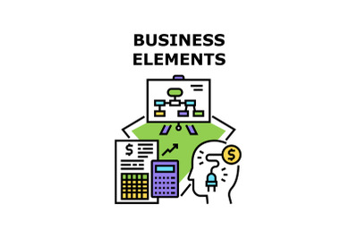 Business Work Elements Concept Color Illustration