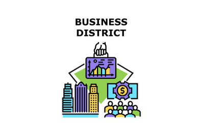 Business district icon vector illustration