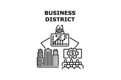 Business district icon vector illustration