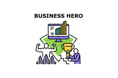 Business hero icon vector illustration