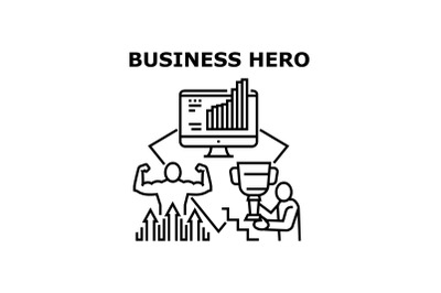 Business hero icon vector illustration