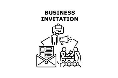 Business invitation icon vector illustration