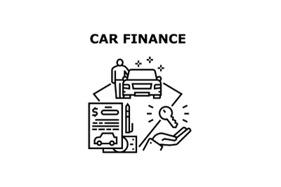 Car Finance Vector Concept Black Illustration