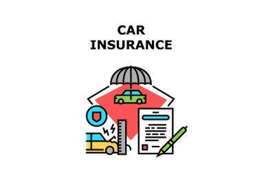 Car Insurance Vector Concept Color Illustration