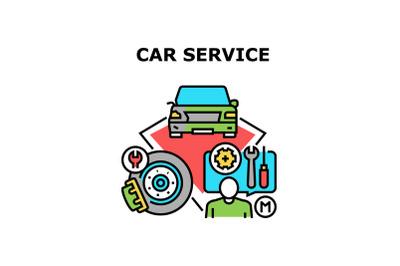 Car Service Vector Concept Color Illustration