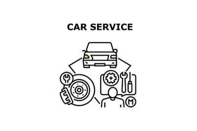 Car Service Vector Concept Black Illustration