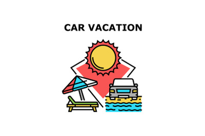 Car Vacation Vector Concept Color Illustration