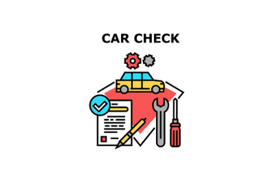 Car Check Tool Vector Concept Color Illustration