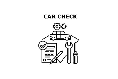 Car Check Tool Vector Concept Black Illustration