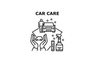 Car Care Service Vector Concept Black Illustration