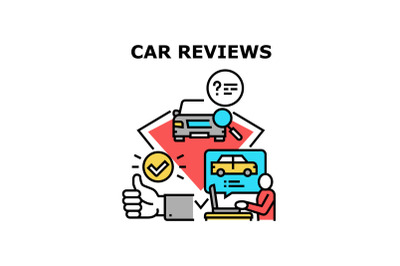 Car Reviews Vector Concept Color Illustration