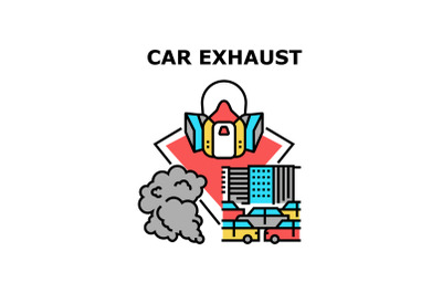 Car Exhaust Vector Concept Color Illustration