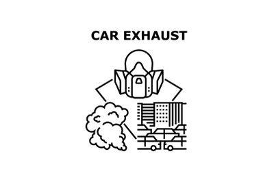 Car Exhaust Vector Concept Black Illustration