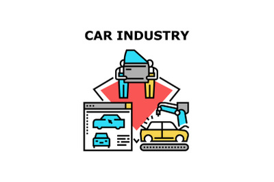 Car Industry Vector Concept Color Illustration