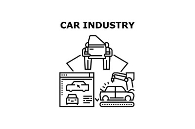 Car Industry Vector Concept Black Illustration