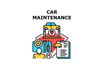 Car Maintenance Vector Concept Color Illustration