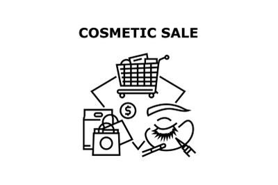 Cosmetic Sale Vector Concept Black Illustration