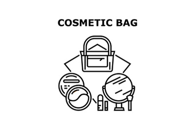 Cosmetic Bag Vector Concept Black Illustration