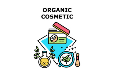 Organic Cosmetic Vector Concept Color Illustration