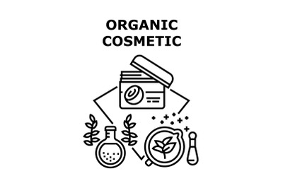 Organic Cosmetic Vector Concept Black Illustration