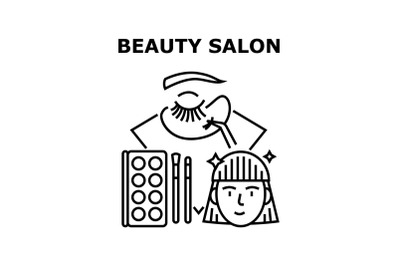 Beauty Salon Vector Concept Black Illustration