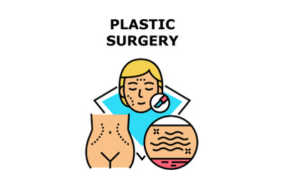 Plastic Surgery Vector Concept Color Illustration