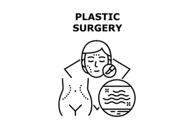 Plastic Surgery Vector Concept Black Illustration