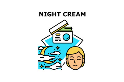 Night Cream Vector Concept Color Illustration