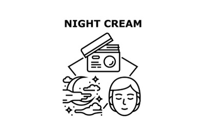 Night Cream Vector Concept Black Illustration